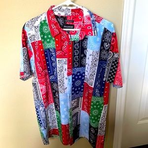 Drill Clothing Bandana Style Button Up Shirt